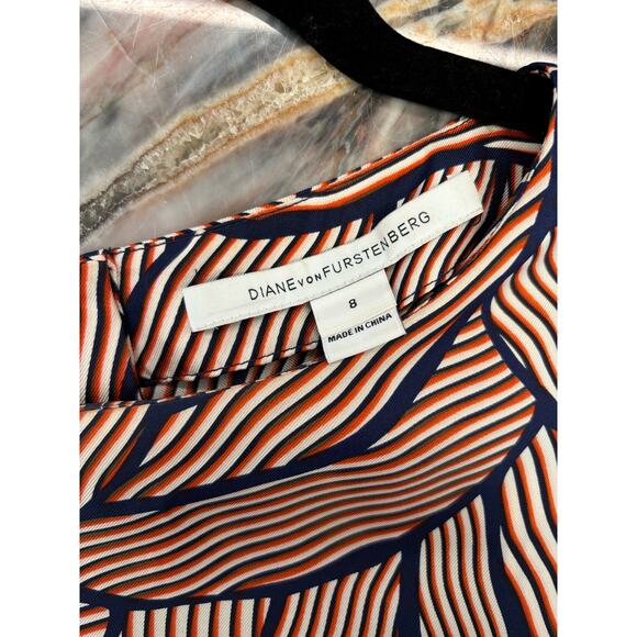 Diane Von Furstenberg, Blue and orange shift dress ￼ - Picture 2 of 5